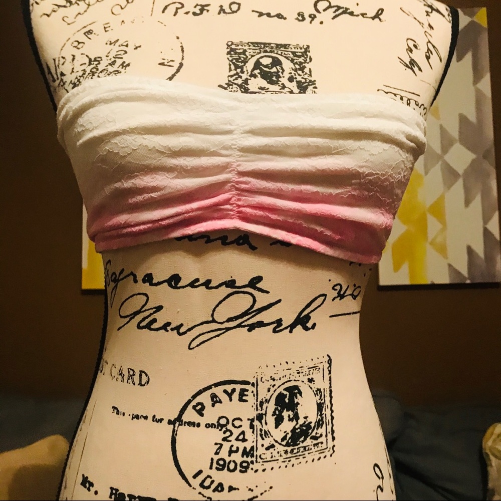 NWOT- Victoria Secrects Pink Bandeau Top: Size L